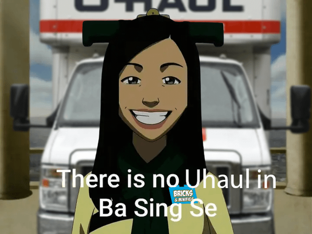 This is a satirical reaction meme referencing the animated series *Avatar: The Last Airbender*. It features the character Joo Dee, a Ba Sing Se city guide famous for the running gag of blatantly denying obvious, verifiable truths (most famously claiming 'there is no war in Ba Sing Se' to uphold the city's state propaganda) while smiling in an overly cheerful, forced manner. In this edited meme, Joo Dee stands directly in front of a clearly visible U-Haul moving truck, with overlaid text stating 'There is no Uhaul in Ba Sing Se'. The humor comes from the absurd, obvious contradiction between the text and the visual evidence directly behind Joo Dee. This meme was created as a reaction to the latest Coffeezilla investigation video, used to mock subjects of the investigation who deny facts that are clearly proven and publicly exposed.