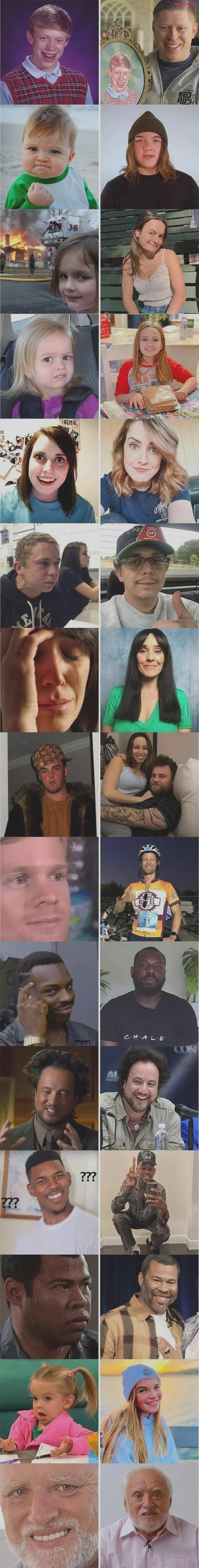 A vertical collage meme featuring numerous individuals (likely popular meme templates or recognizable figures) arranged to depict 'gathering a party' for a fictional 'great meme reset quest'. The image humorously references role-playing game tropes of assembling a team, using varied character expressions and poses to create a playful, adventurous tone centered around meme culture.