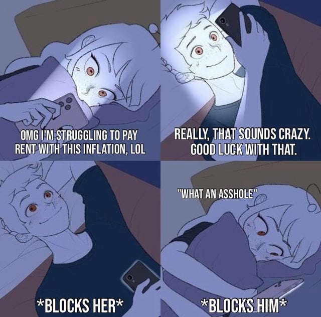 4-panel couple texting meme template
