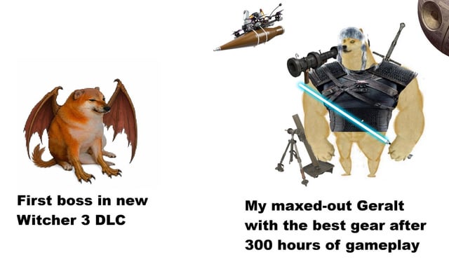 The Witcher 3 + Cheems Internet Meme