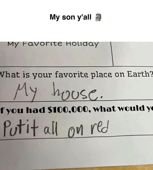 Real life (shared by his father)