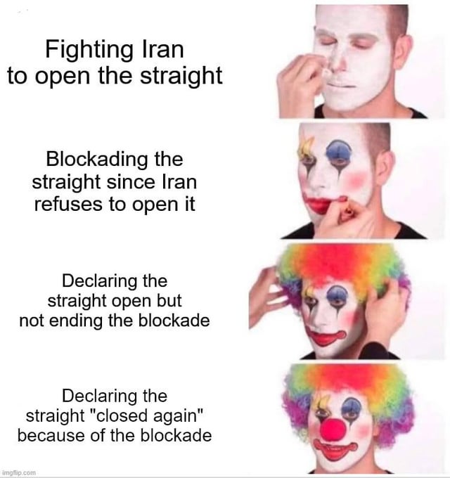 Generic stock photo used for the clown makeup meme template