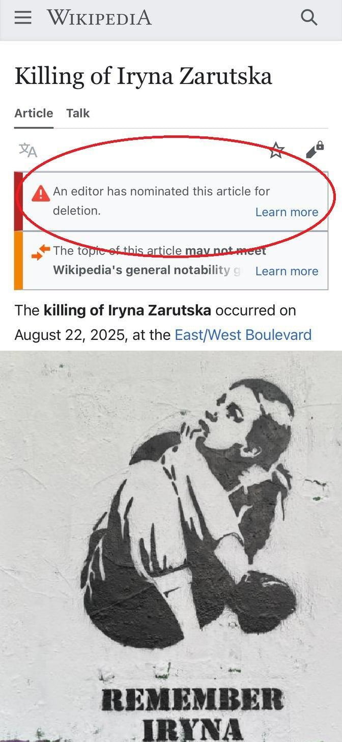 Memorial street mural for Iryna Zarutska
