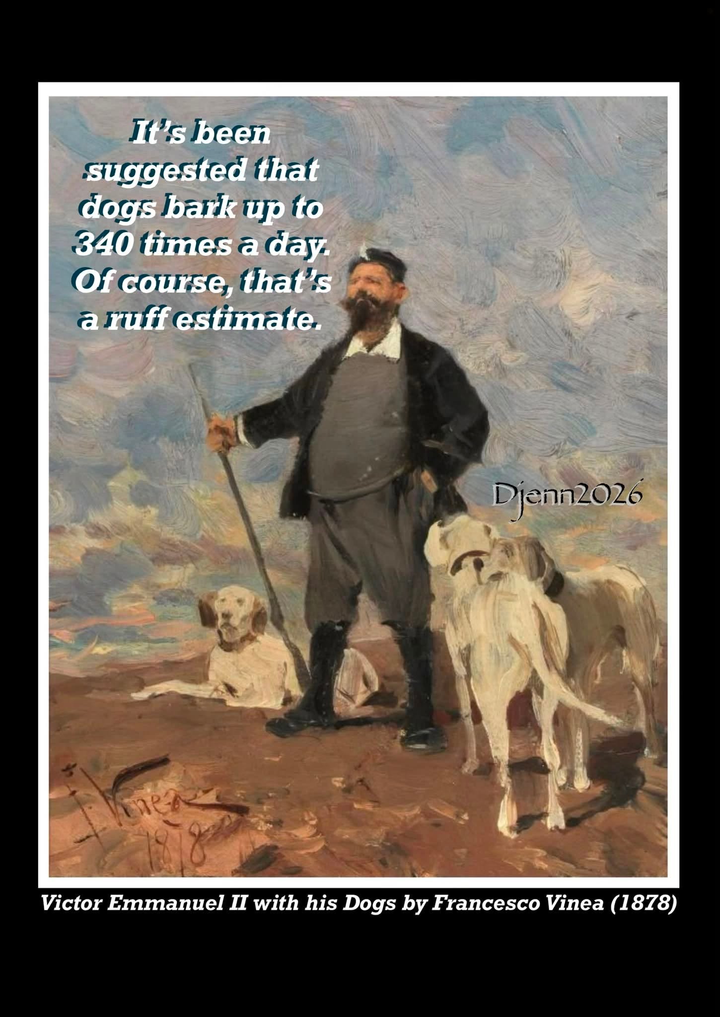 Victor Emmanuel II with his Dogs (1878 painting by Francesco Vinea)