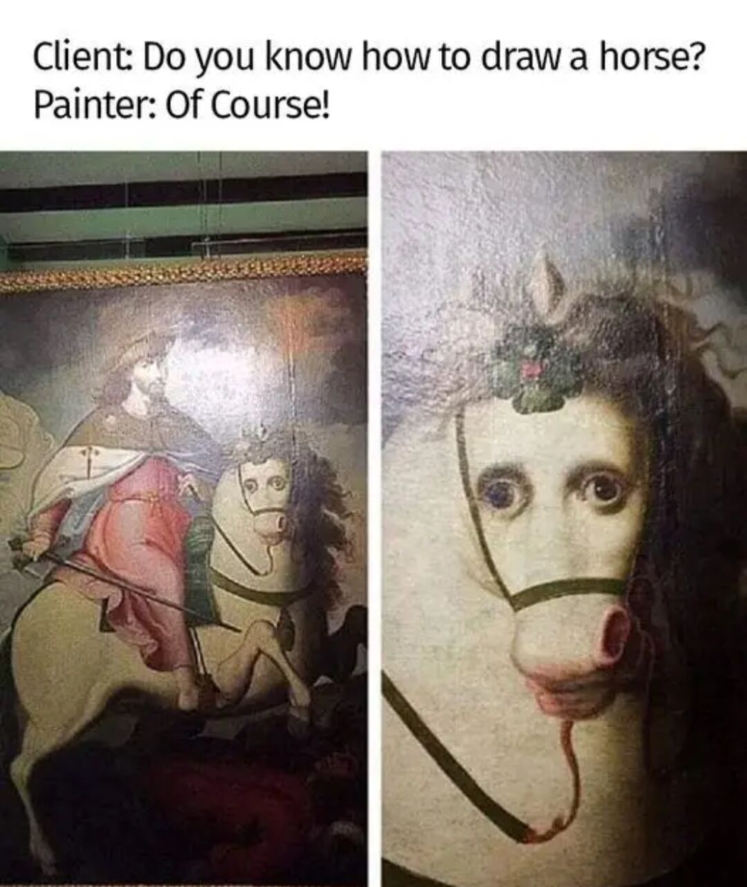 Unknown antique equestrian portrait