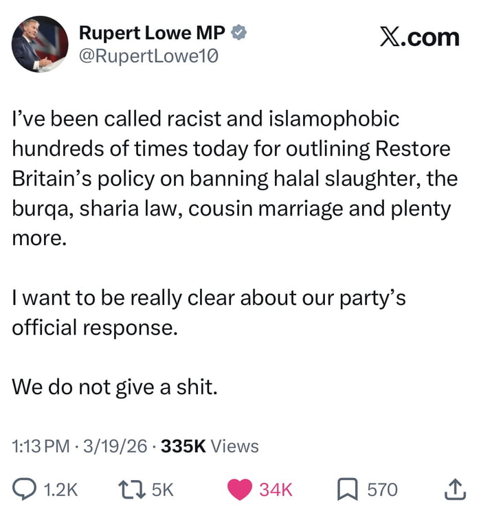 UK Member of Parliament, Restore Britain Party