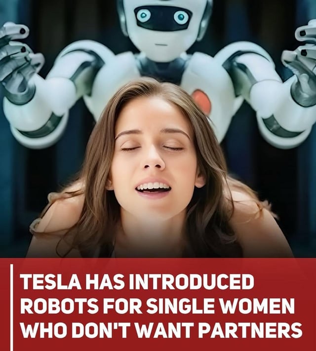 Generic stock photo, framed as a Tesla robot in the meme