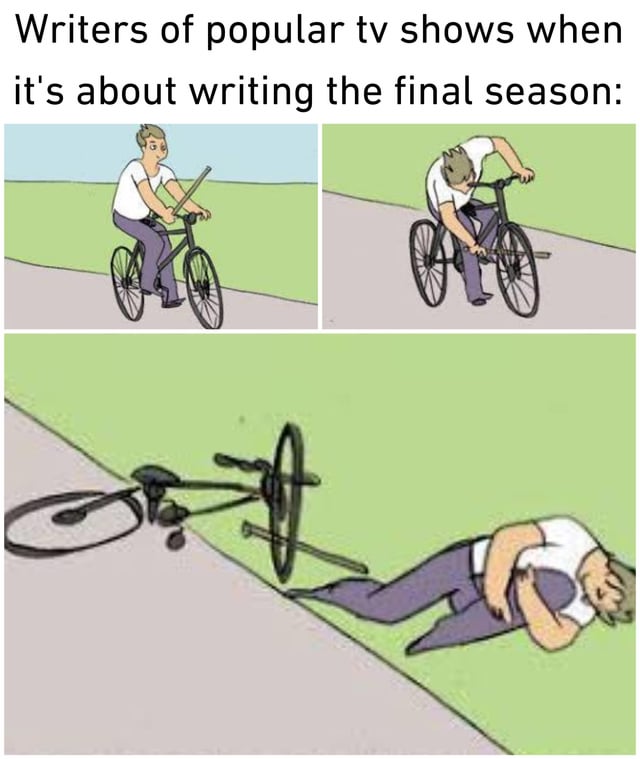 Bicycle stick crash meme template
