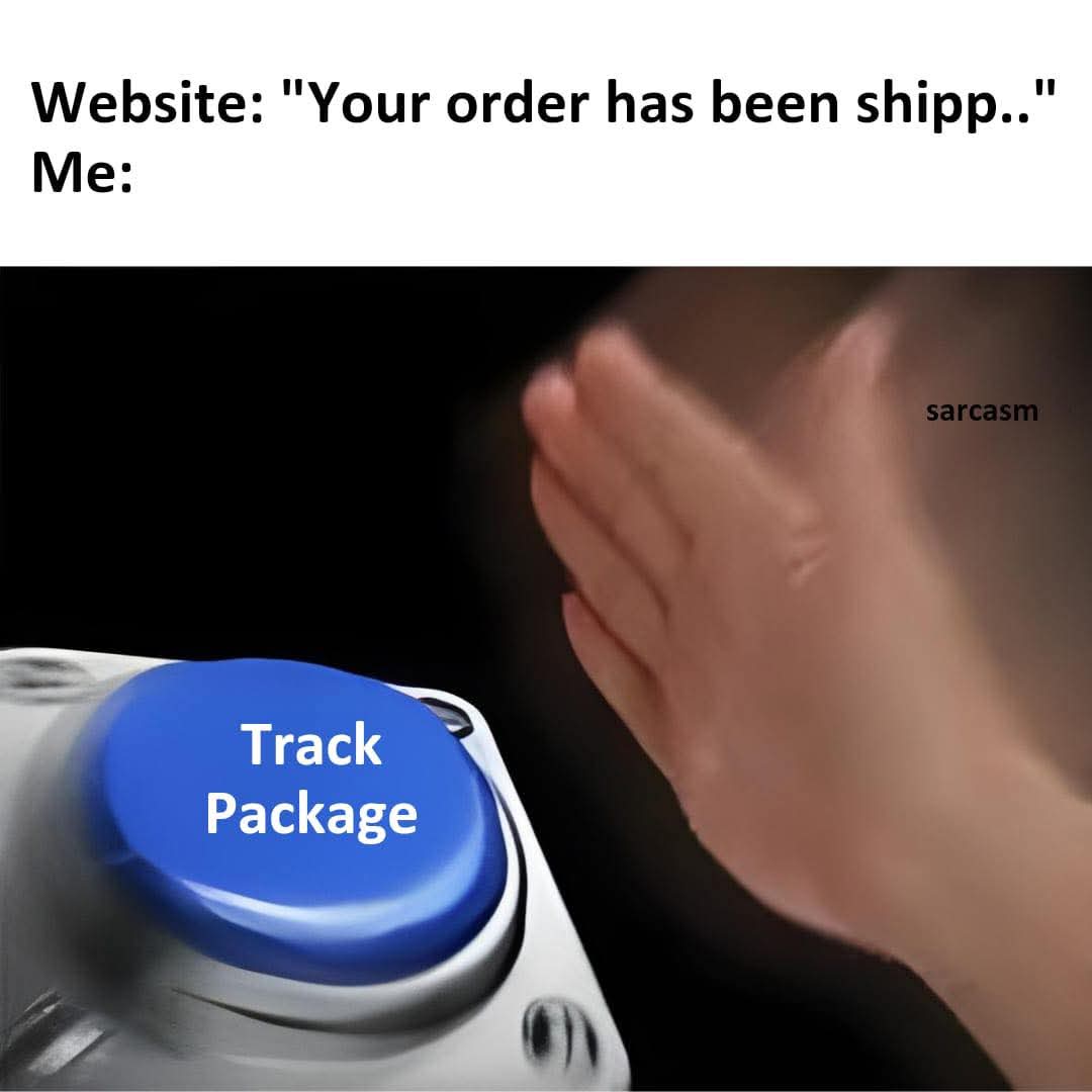 Blue button slam stock photo meme template