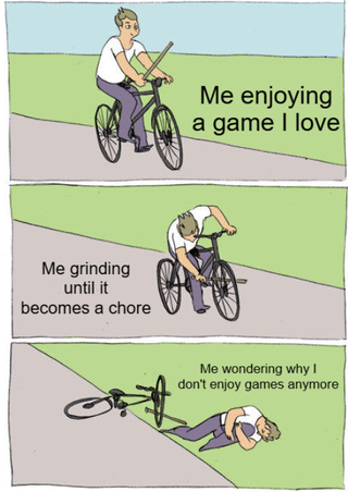 Bicycle self-sabotage meme template